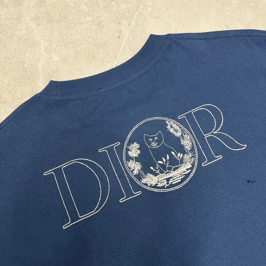 D1or & HYLTON NEL Collaboration Embroidered Short Sleeve T Shirt