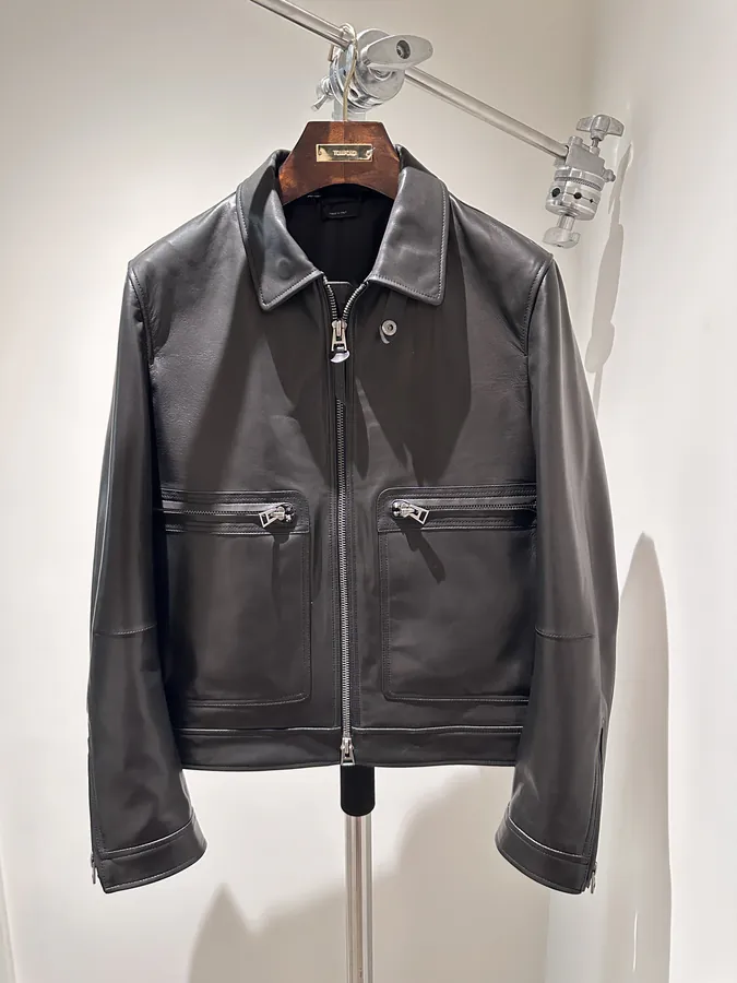 TOM FORD Winter Autumn New Grained Calfskin Jacket