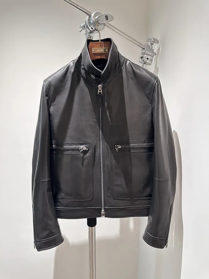 TOM FORD Winter Autumn New Grained Calfskin Jacket