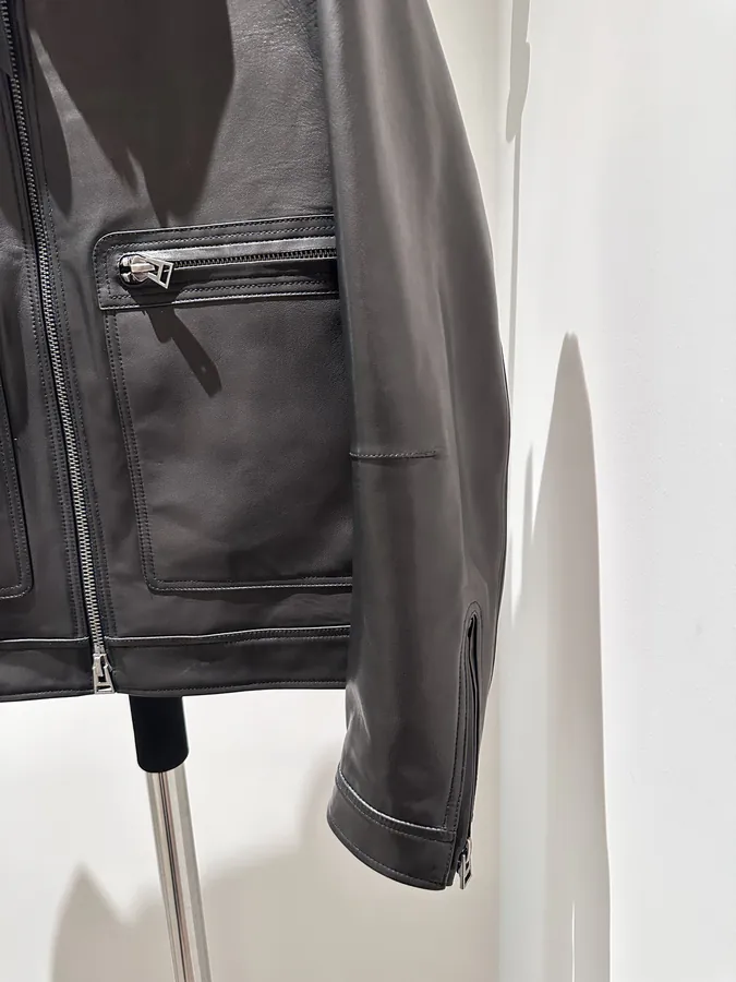 TOM FORD Winter Autumn New Grained Calfskin Jacket