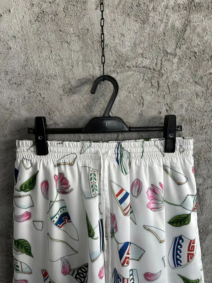 CASABLANCA 2025SS Silk Shorts with Fragment Pattern