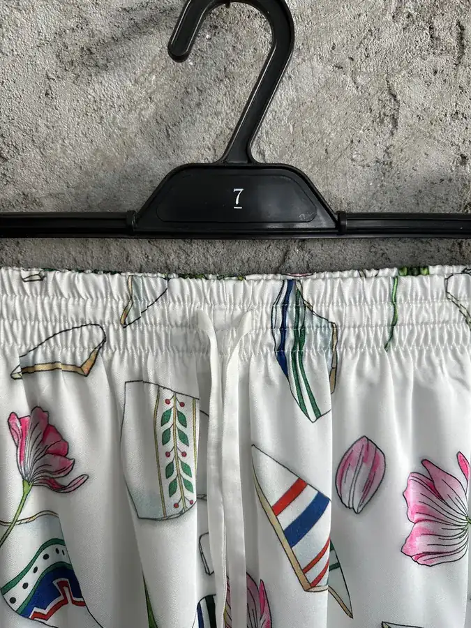 CASABLANCA 2025SS Silk Shorts with Fragment Pattern