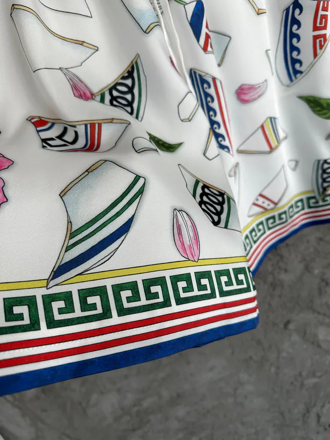 CASABLANCA 2025SS Silk Shorts with Fragment Pattern