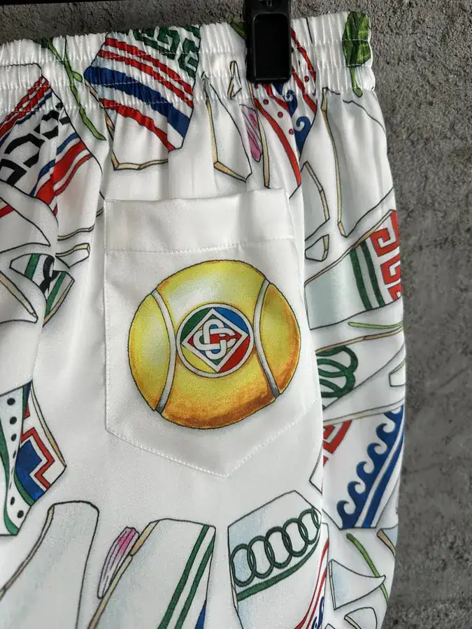 CASABLANCA 2025SS Silk Shorts with Fragment Pattern