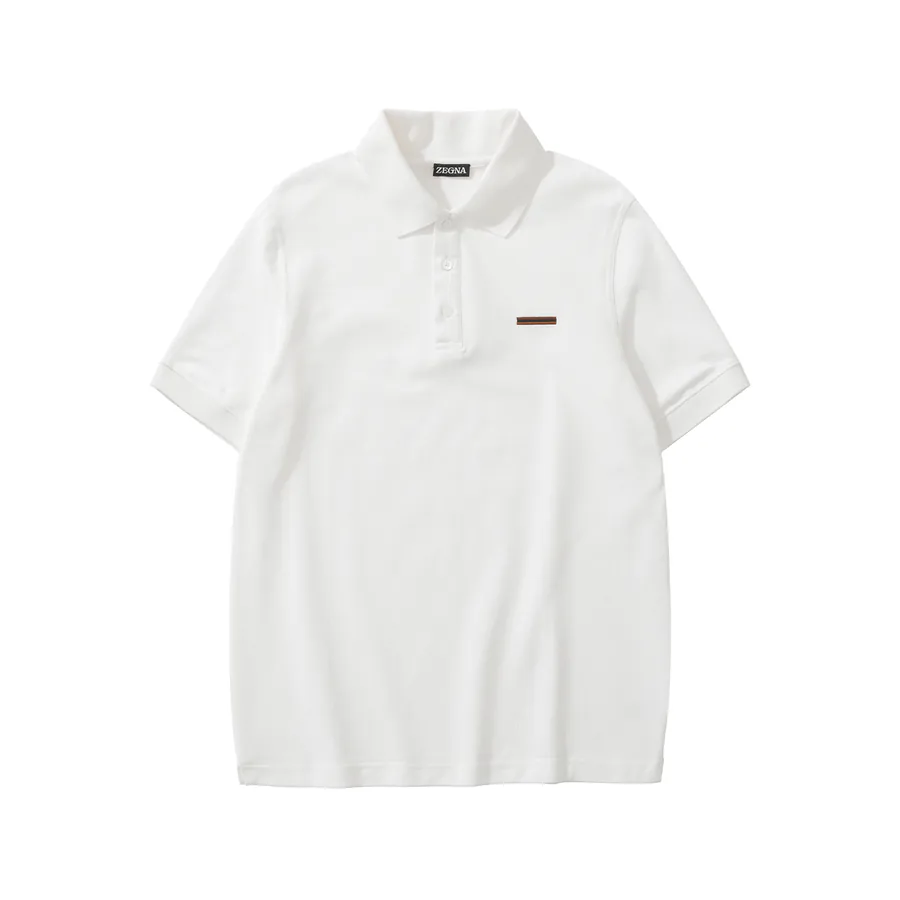 ZG White Cotton Polo Shirt Classic Fit