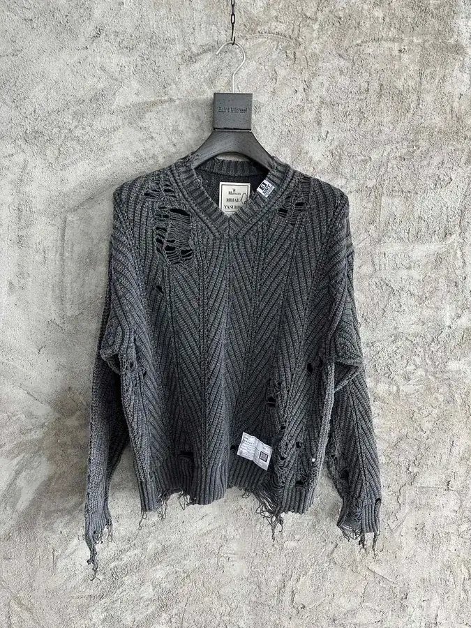 Maison MIHARA YASUHIRO 2024SS Handmade Ripped Sweater