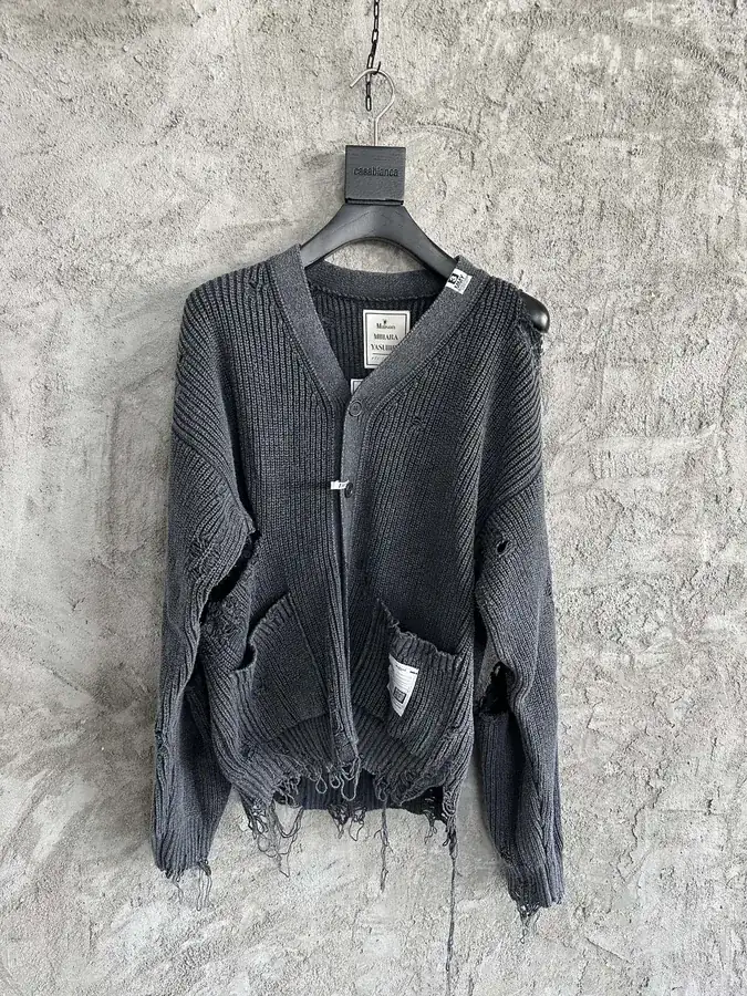 Maison Mihara Yasuhiro 2024SS Winter Denim Handmade Ripped Oversized Cardigan