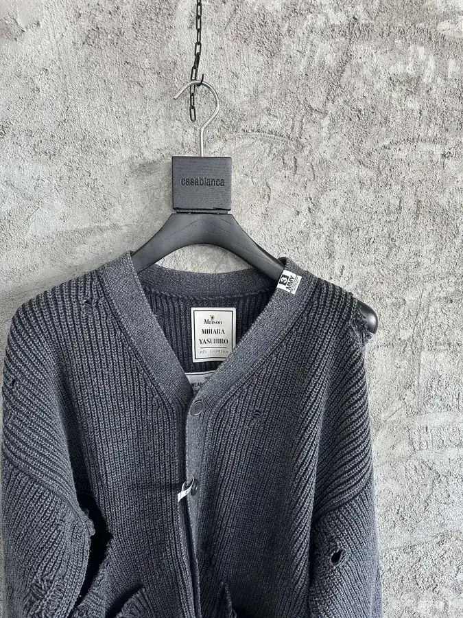 Maison MIHARA YASUHIRO 2024SS Winter Oversized Distressed Knit Cardigan
