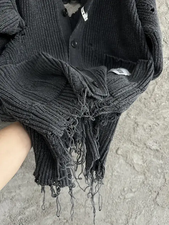 Maison MIHARA YASUHIRO 2024SS Winter Oversized Distressed Knit Cardigan