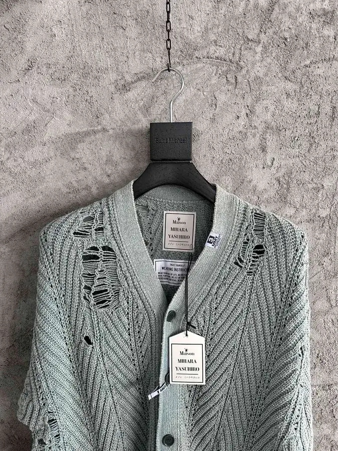 Maison MIHARA YASUHIRO 2024SS Handmade Ripped Vintage Sweater Shacket