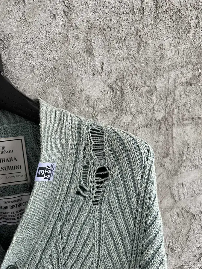 Maison MIHARA YASUHIRO 2024SS Handmade Ripped Vintage Sweater Shacket