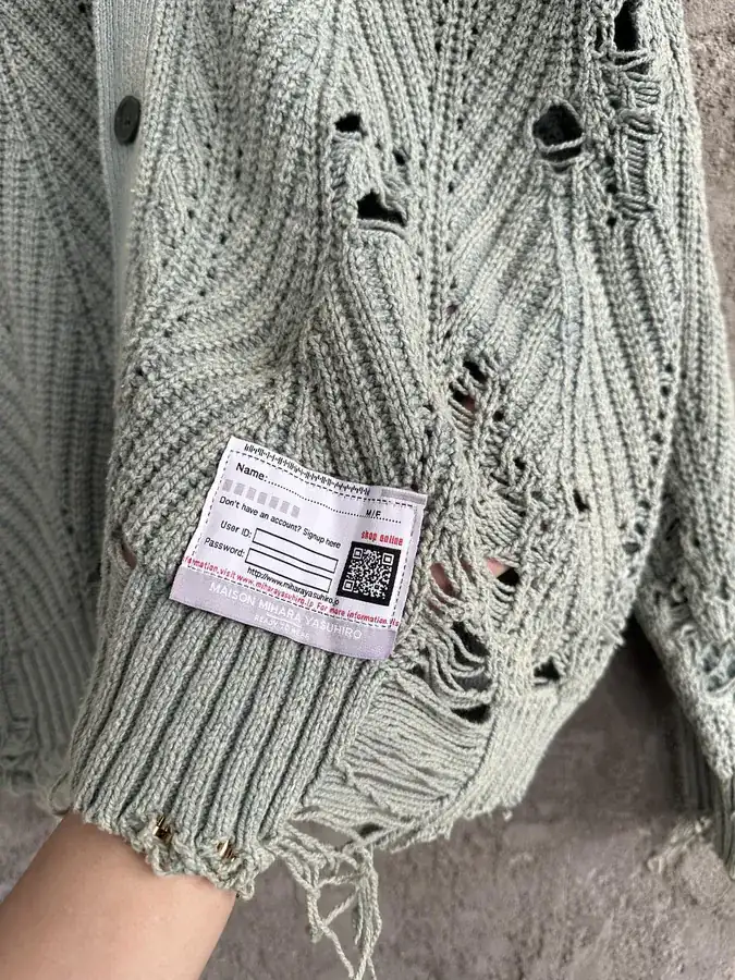 Maison MIHARA YASUHIRO 2024SS Handmade Ripped Vintage Sweater Shacket