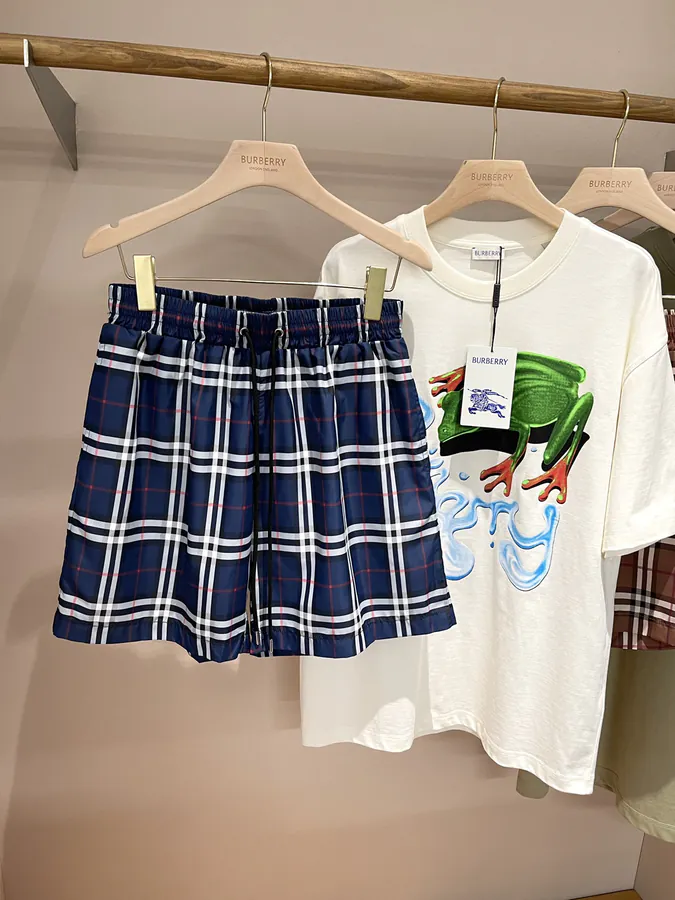 Barrie 2025ss Classic Plaid Drawstring Beach Shorts