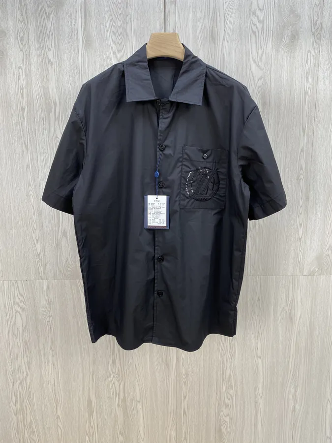 1V Beaded Embroidered Short Sleeve Shirt