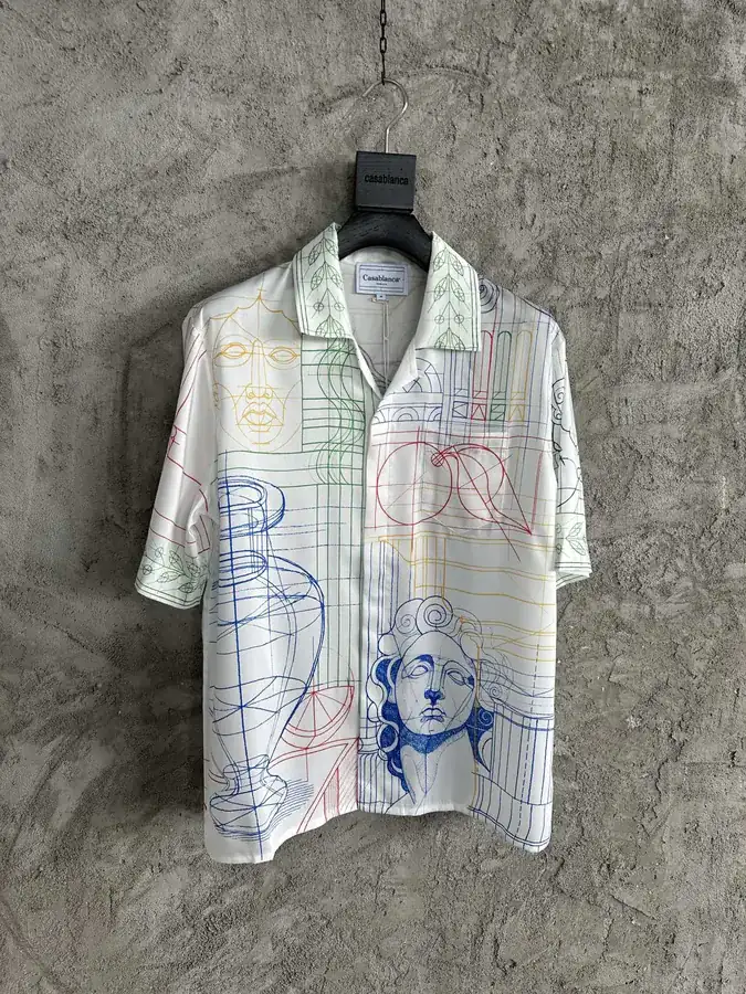 CASABLANCA 2024SS Silk Blouse with Sketch Pattern