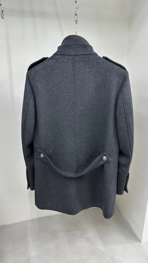 Balmain Gray Double breasted Court Style Coat