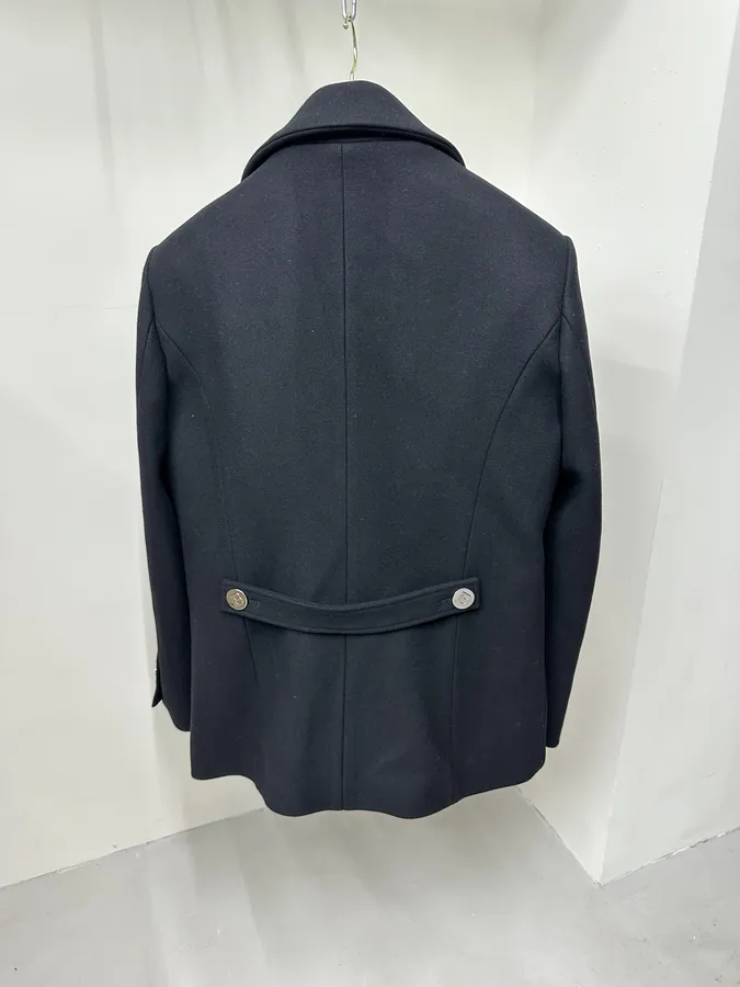 BALMAIN New Blazer Short Style, 80% Australian Wool and Silk Blend