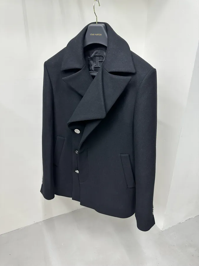 BALMAIN New Blazer Short Style, 80% Australian Wool and Silk Blend