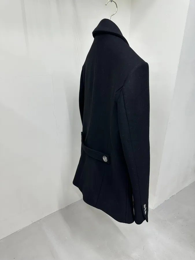 BALMAIN New Blazer Short Style, 80% Australian Wool and Silk Blend