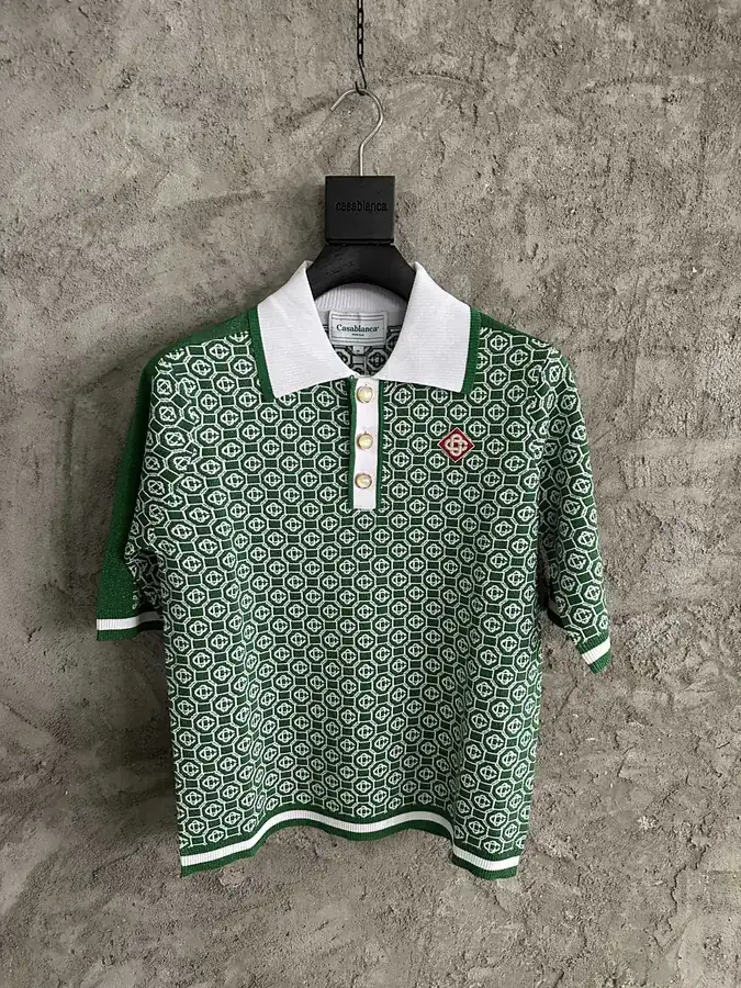 CASABLANCA 2023SS Square Logo Embroidered Polo