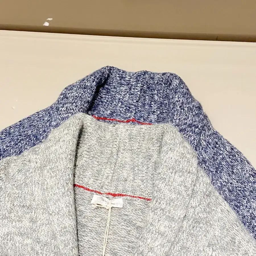 Brunello Cucinelli Men's Spot Pattern Business Casual Crew Neck Wool Blend Knit Sweater