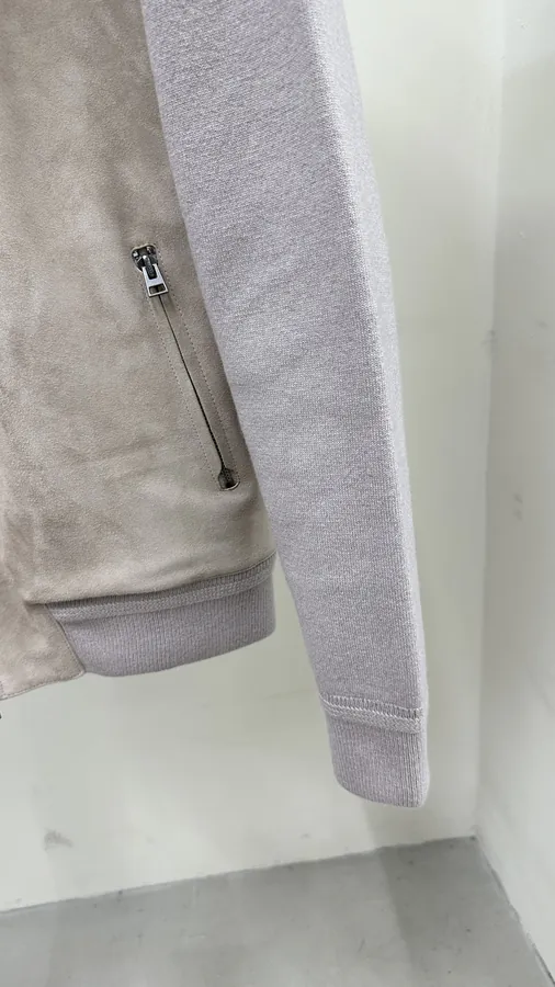 Tom Ford Knit and Suede Faux Hoodie Jacket Minimalist Design