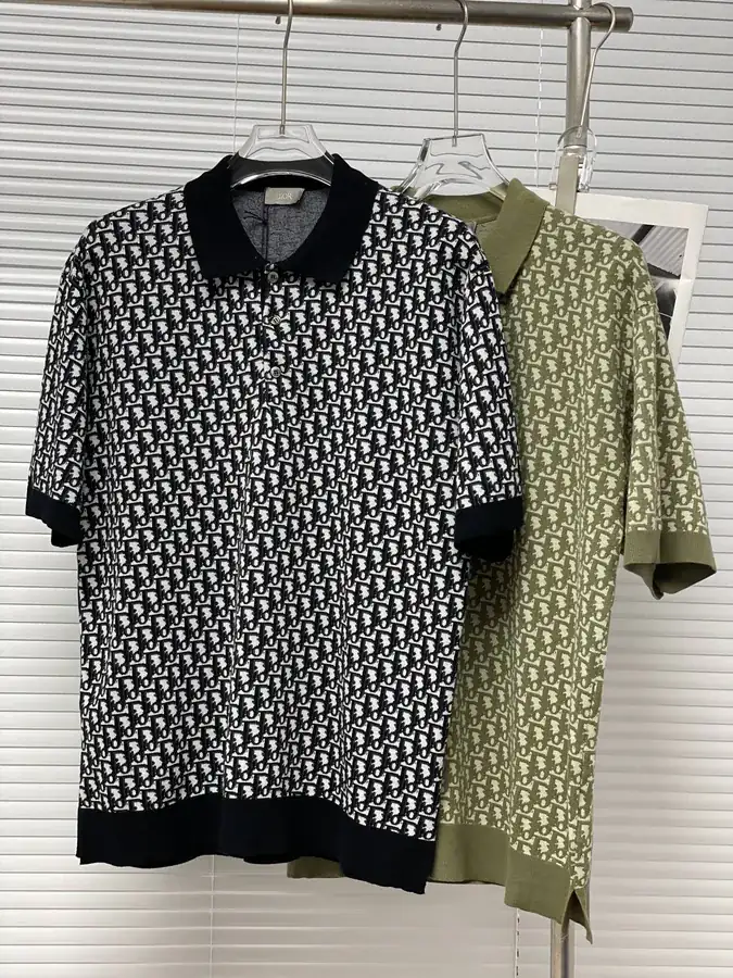 Di*r Oblique Stripe Cotton Short Sleeve