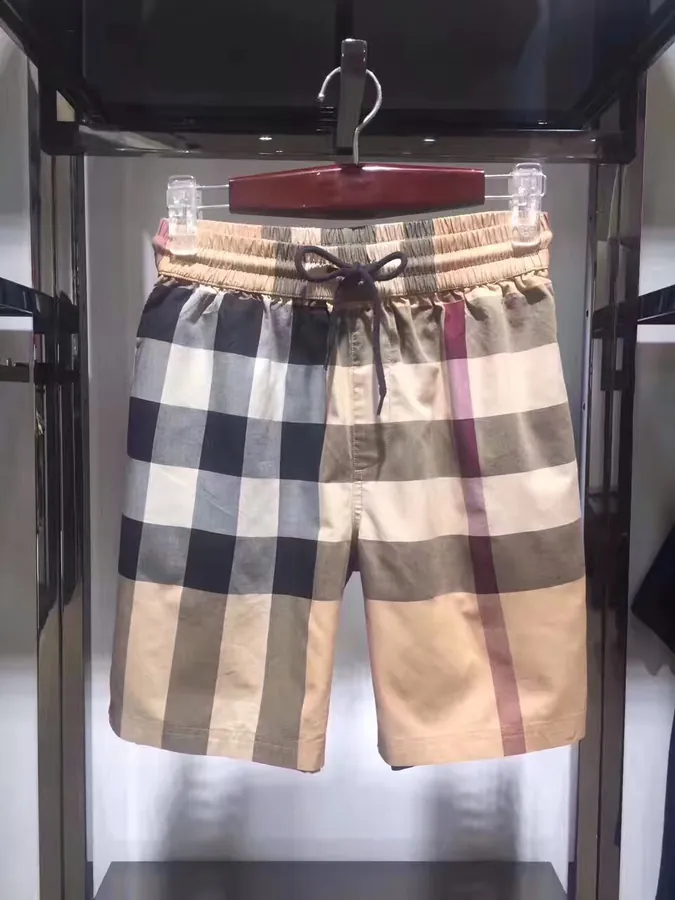 GBUR Classic Short Shorts Men's Original Quality Cotton Casual Plaid Shorts