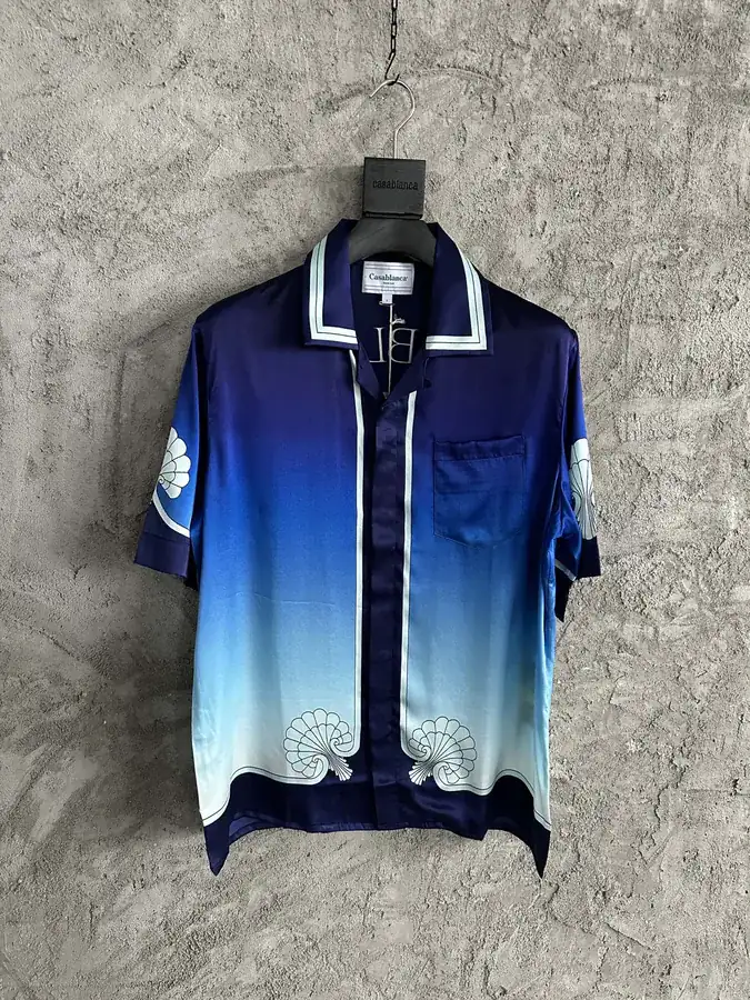 CASABLANCA 2023SS Silk Short Sleeve Shirt with Triumph Pattern