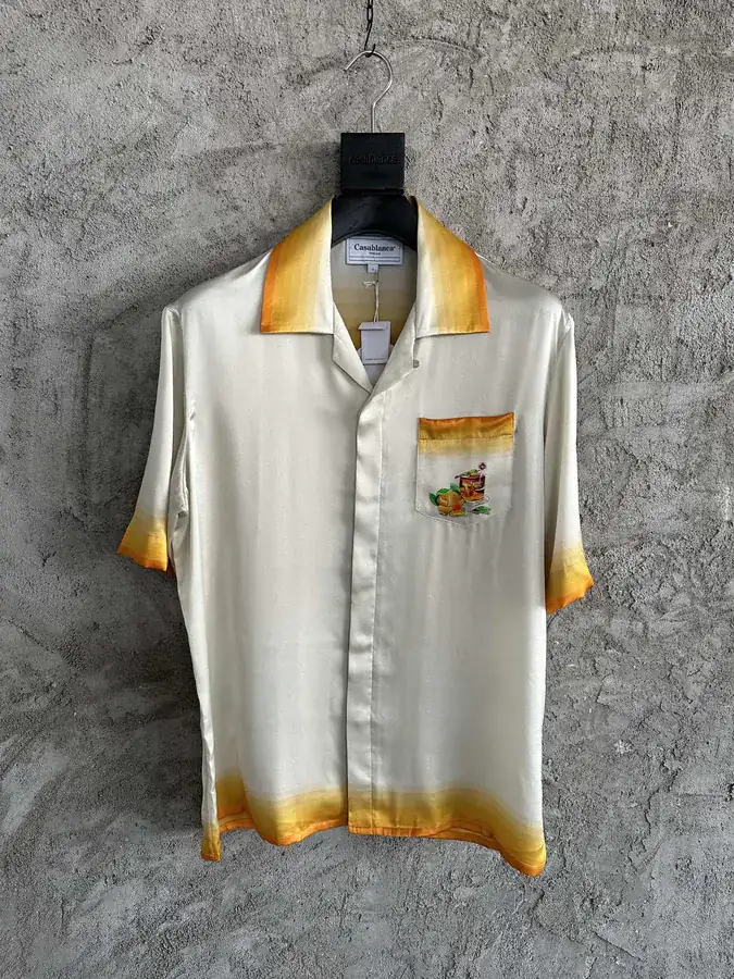 Casablanca 2023SS Window Pattern Silk Short Sleeve Shirt
