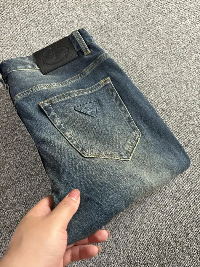 P220 PD Men's Classic Washed Blue Denim Pants