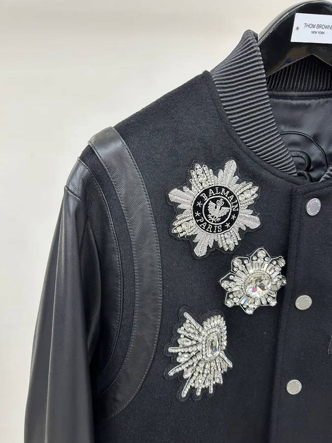 BALMAIN 2023 Early Autumn Embroidered Baseball Jacket