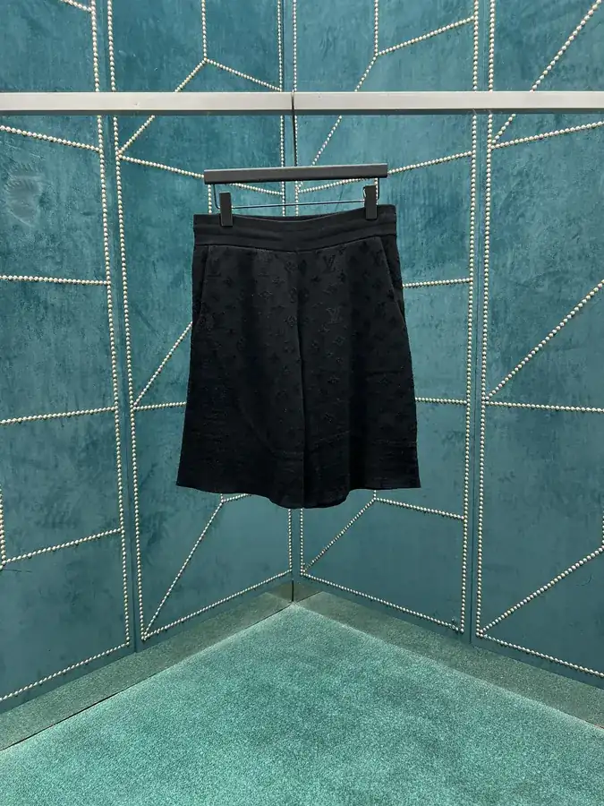 P240 Monogram Knit Shorts with Velvet Stripe Design