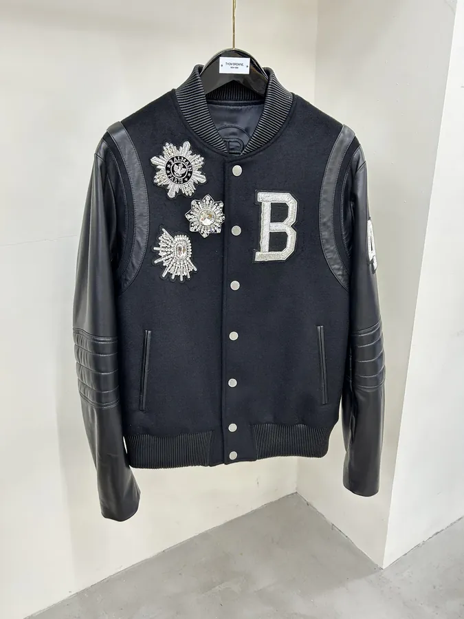 BALMAIN 2023 Early Autumn Embroidered Baseball Jacket