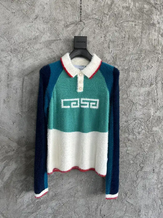 CASABLANCA 2024SS Polo Shirt in Cashmere Velvet