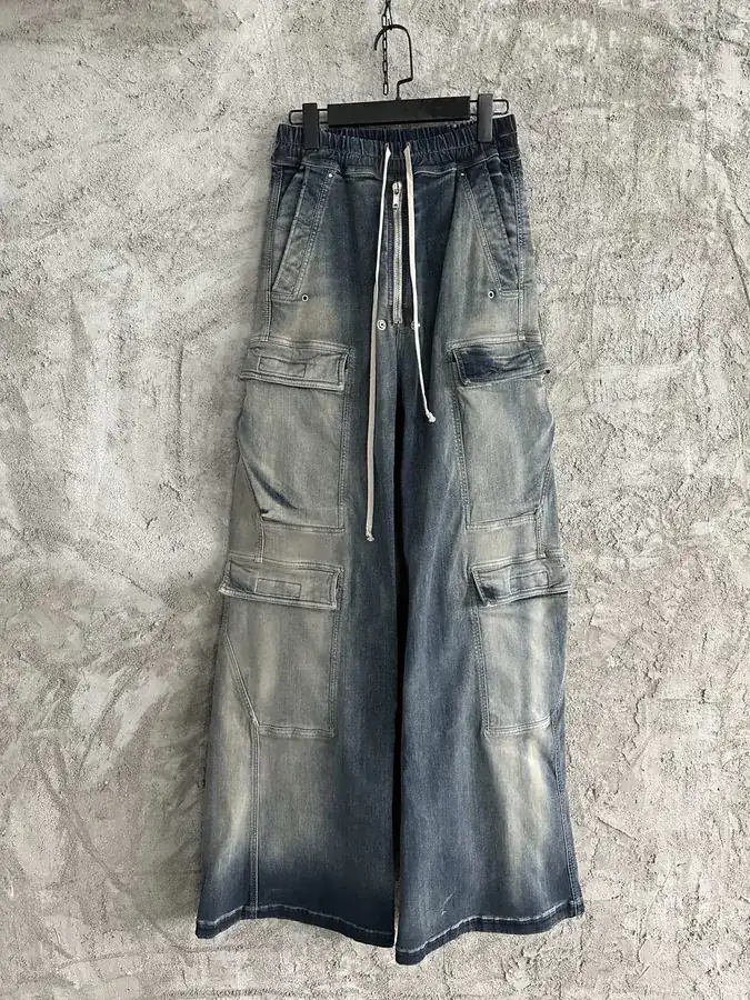 Rick Owens DEKSHDW 2023SS Blue Workwear Flare Pants