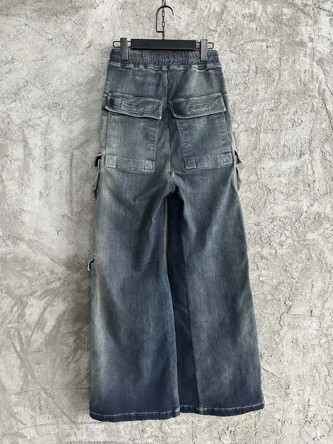 Rick Owens DEKSHDW 2023SS Blue Workwear Flare Pants