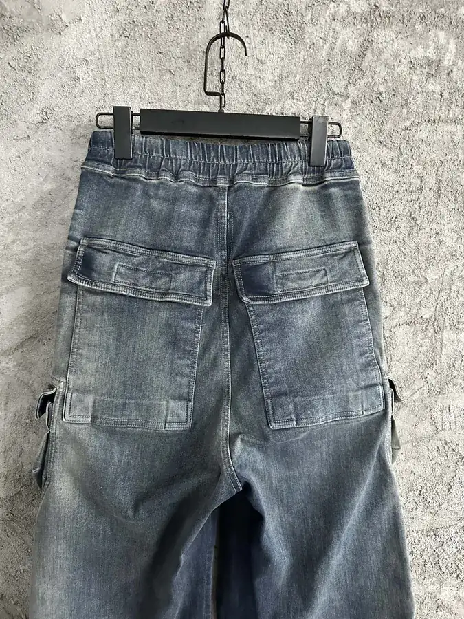 Rick Owens DEKSHDW 2023SS Blue Workwear Flare Pants