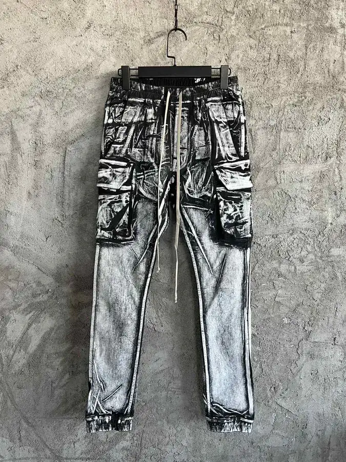 Rick Owens Drkshdw 2023SS Coated Ink Print Workwear Jeans