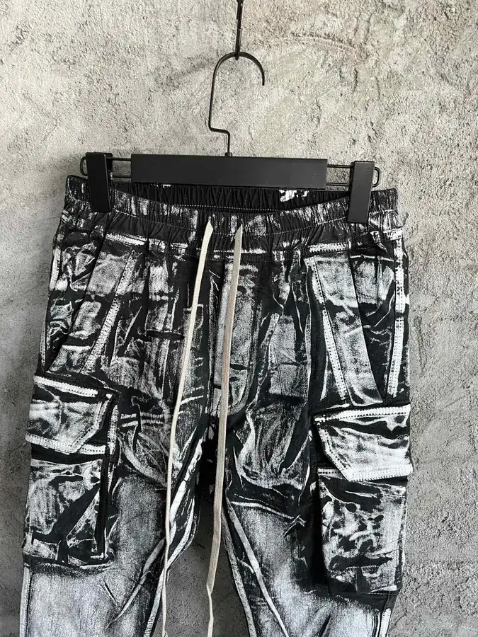 Rick Owens Drkshdw 2023SS Coated Ink Print Workwear Jeans