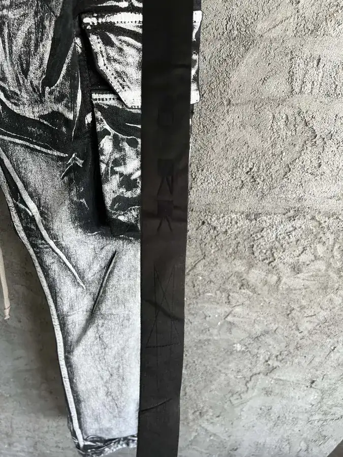 Rick Owens Drkshdw 2023SS Coated Ink Print Workwear Jeans