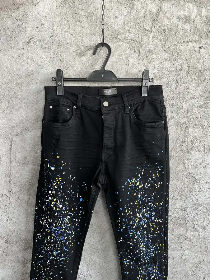 AMIRI 2023SS Drilled Distressed Jeans Pants with Custom Fit