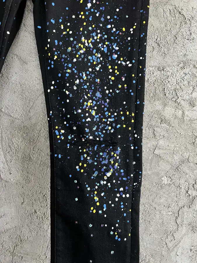 AMIRI 2023SS Drilled Distressed Jeans Pants with Custom Fit