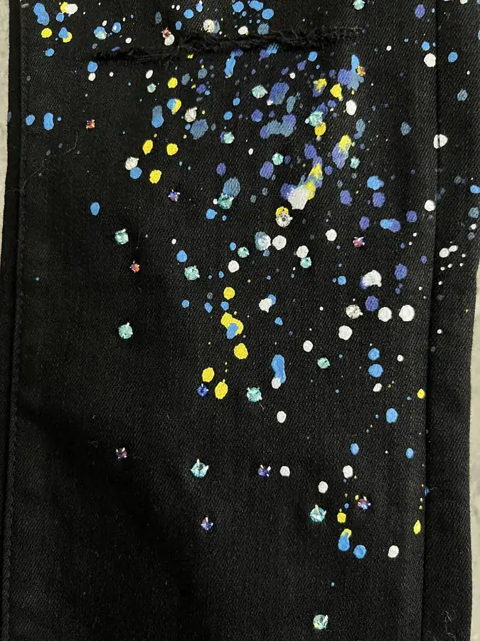 AMIRI 2023SS Drilled Distressed Jeans Pants with Custom Fit