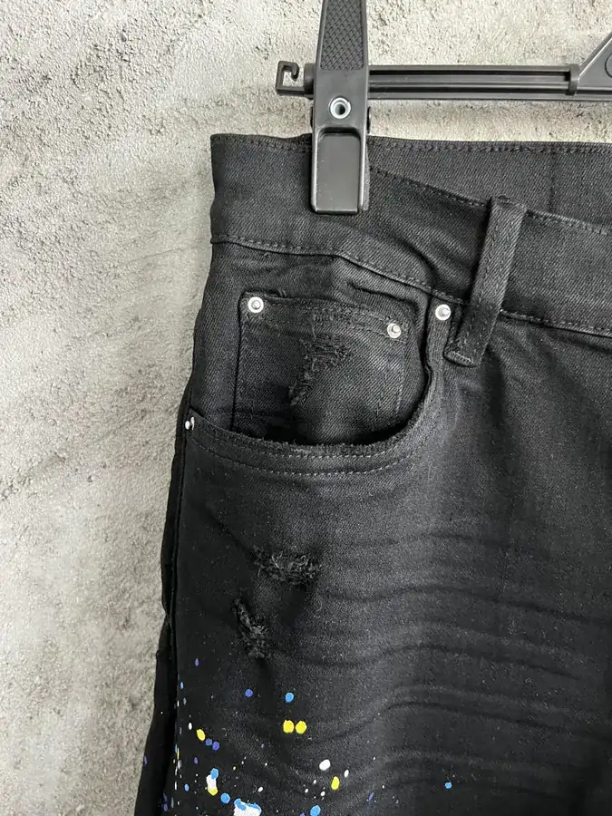 AMIRI 2023SS Drilled Distressed Jeans Pants with Custom Fit