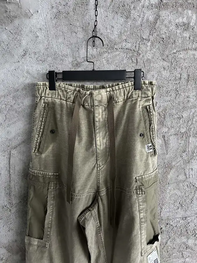 Maison MIHARA YASUHIRO Water Damaged Denim Wide Leg Trousers
