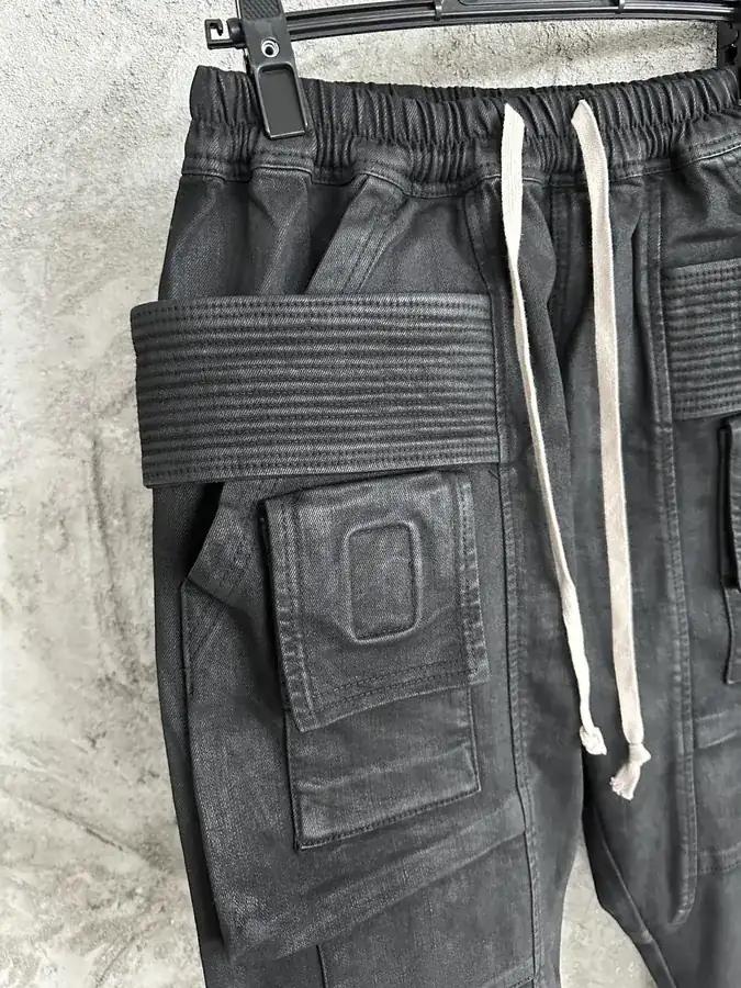 RICK OWENS DEKSHDW 2024SS Seven Quarter Pant with Custom Logo Tassel