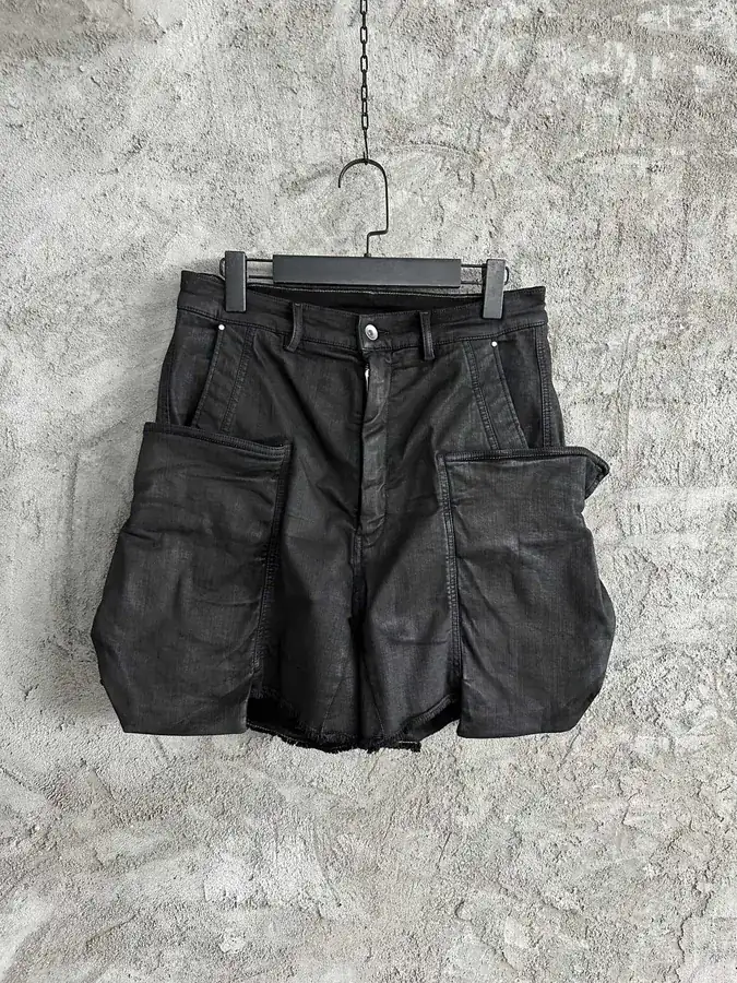 Rick Owens 2024SS Cargo Shorts with Custom Denim Fabric