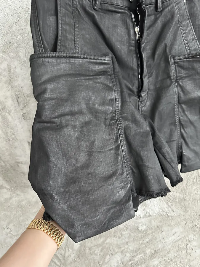 Rick Owens 2024SS Cargo Shorts with Custom Denim Fabric