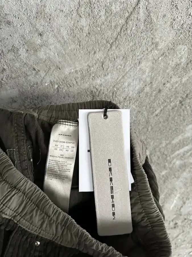 Rick Owens DEKSHDW Olive Green Corduroy Wide Leg Trousers